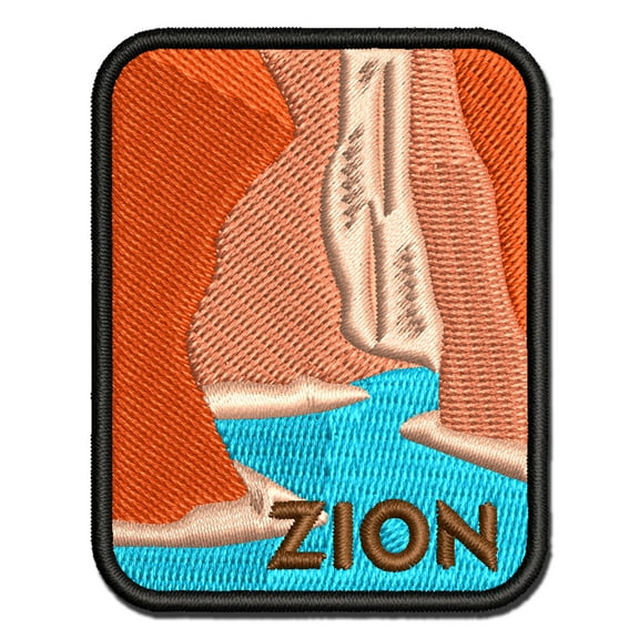 Destination Zion National Park Applique Multi-Color Embroidered Iron-On Patch - 2.5 Inch Small
