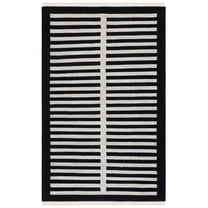 SAFAVIEH Striped Kilim Cady Striped Area Rug, Beige/Black, 6' x 9'