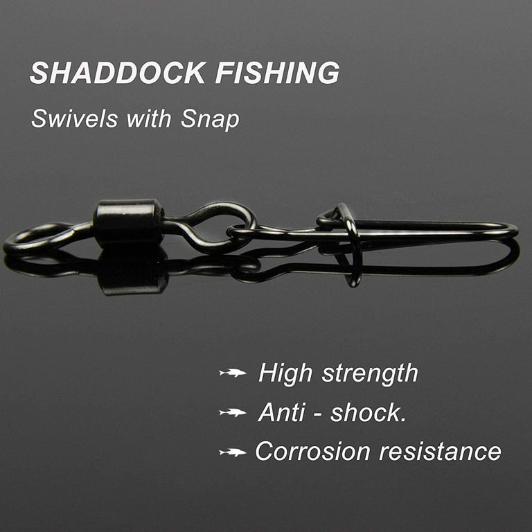 Fishing Swivel Snaps, 210pcs Rolling Barrel Swivel with Nice Snap Fishing  Line Connector Fishing Tackle Kit for Saltwater Freshwater 