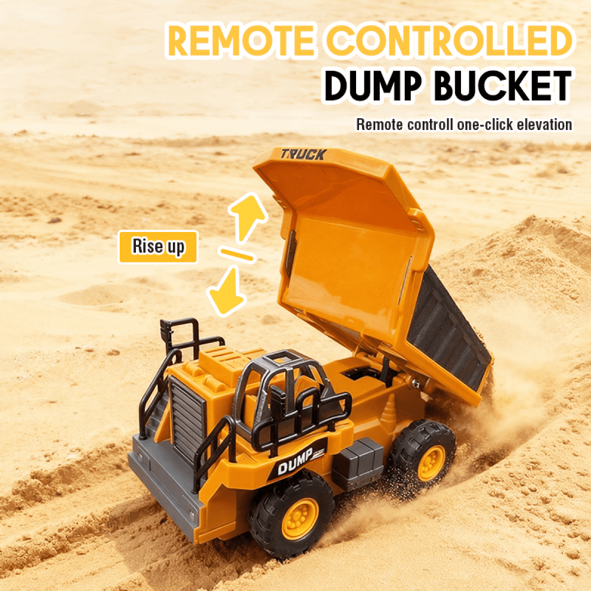 Mini RC Dump Truck Toys 1:64 Alloy Remote Control Car with Adjustment Lights & Sound, APP Control Construction Truck for Kids Adults Gifts