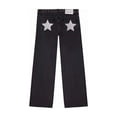 thumbnail image 3 of Y2k Studded Jeans for Women Vintage Star Low Rise Straight Leg Baggy Denim Pants, 3 of 9