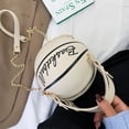 thumbnail image 5 of Hfnxid Basketball Shaped Purse Girls Women Zipper Cross Body Bag Trendy PU Handbag Shoulder Bag, 5 of 8