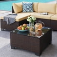 thumbnail image 5 of Outdoor Patio Sectional Conversation Set w/ Coffee Table, Waterproof Cushions, All-Weather PE Wicker, Handwoven Rattan, 7 Pcs Furniture Set for Garden Backyard Balcony Poolside, Easy Assembly, Beige, 5 of 10
