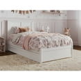 thumbnail image 3 of Felicity Twin Wood Platform Bed with Panel Footboard and Twin Trundle in White, 3 of 10