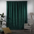 thumbnail image 3 of 3S Brother's Extra Long Solid Luxury Matte Velvet Soft Curtain Deep Green Single Panel Hanging Back Tap & Rod Pocket Home Décor 5-25 Feet Custom Made Curtains -Made in Turkey Each(52"x252"), 3 of 7
