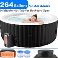 thumbnail image 6 of 264 Gallon Inflatable Hot Tub 6 Person Round with Control Panel, Portable Outdoor AirJet Hot Tub Spa with 130 Bubble Jets, Filter, Insulated Tub Cover and Floor Protector, Temperature up to 104°F, 6 of 10