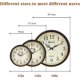 thumbnail image 4 of Reloj de pared clásico café de 16 pulgadas, silencioso, no hace tictac, funciona con pilas, estilo rústico, retro, redondo, decorativo, para cocina, aula, recámara, decoración de sala de, 4 of 9
