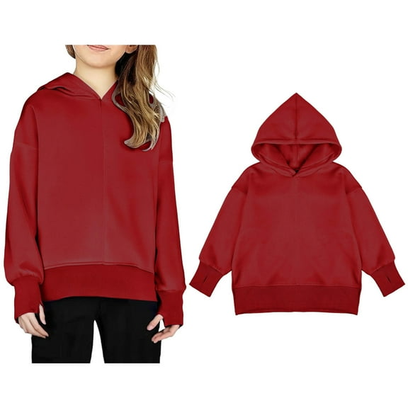 Teen Hoodies Boys Red Hoodies Long Sleeve Pullover Hoodie Sweatshirt Fall Clothes 13-14 Years Boys Clothes