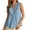 #0261-Blue, variant on Women's Summer Solid Color Ruffled Wave Neck Sleeveless Top
