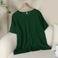 thumbnail image 3 of SNKSDGM Women's Plus Casual Easter Shirts Plus Size Tops for Women 5X-6X Summer Ladies' Solid Color Contrast Top off The Shoulder Tops for Women Dressy, 3 of 4