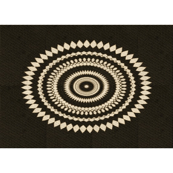 Ahgly Company Indoor Rectangle Patterned Night Black Area Rugs, 7' x 10'