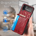 thumbnail image 2 of Decase Galaxy Z Flip 4 Wallet Case with Card Holder 9 Card Slots Large Storage Premium Luxury Crocodile Pattern PU Leather Flip Protective Kickstand Cover for Samsung Galaxy Z Flip 4 5G 2022 Red, 2 of 8
