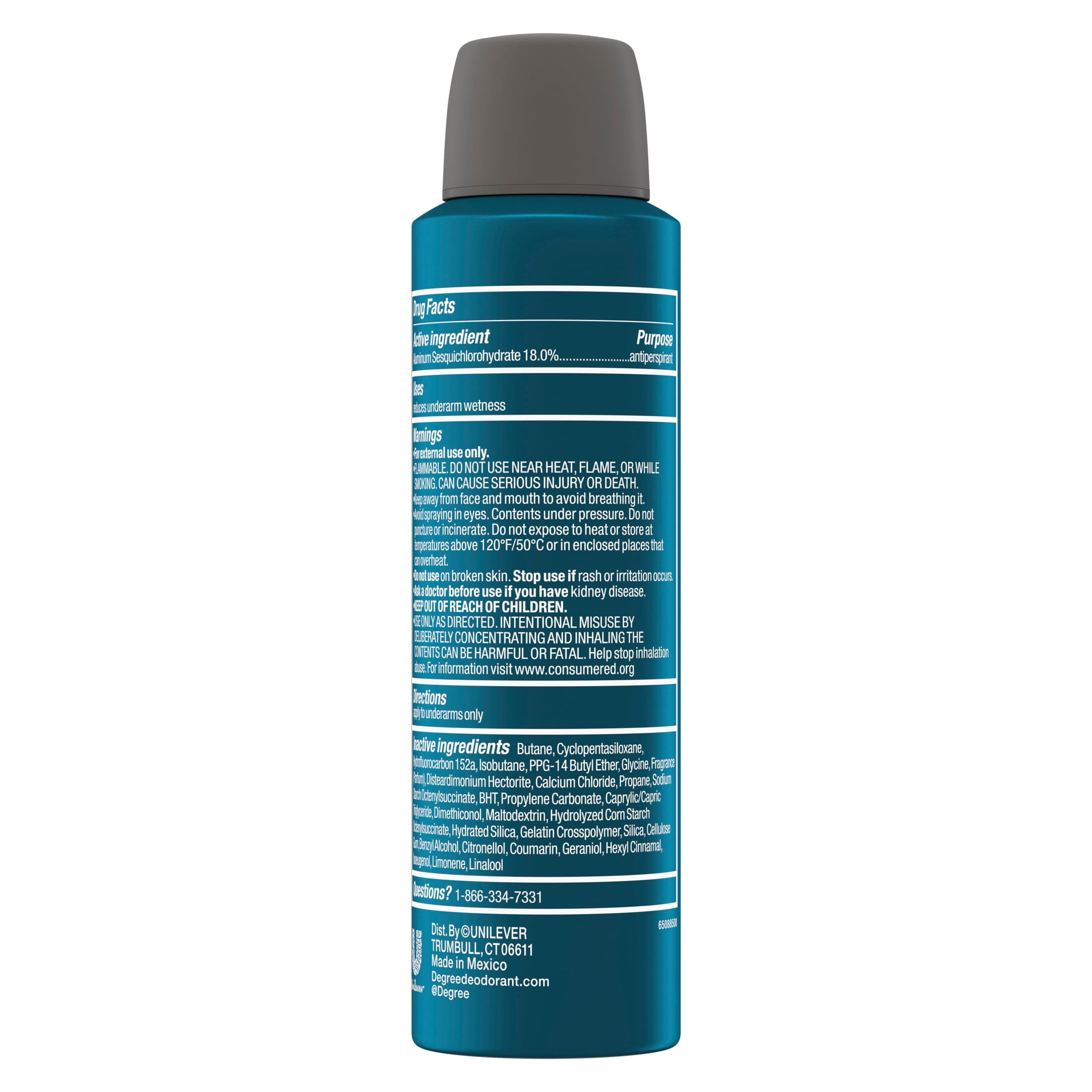 Degree Clinical Strength Antiperspirant Deodorant 96-Hour Sweat and Odor Protection Cool Rush Dry Spray 5x Types of Sweat, 3.8 oz