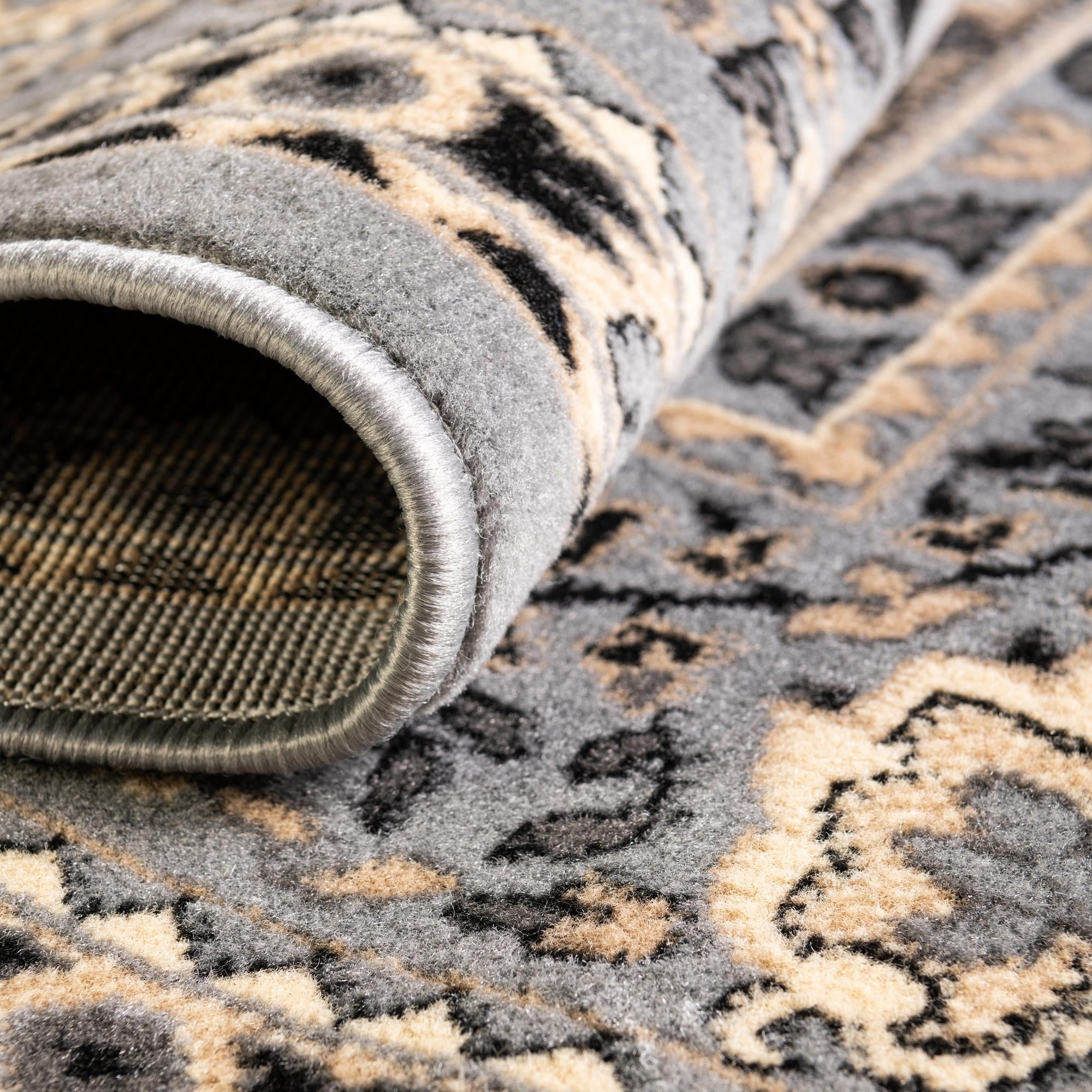 Rugs.com Amaya Collection Rug – 8 Ft Square Gray Medium Rug Perfect For Living Rooms, Kitchens, Entryways