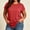 Red, variant on ITSAME Womens Plus Size Tops Crew Neck Short Sleeve Shirts Daily Wear Summer Loose Casual Tops Red Size 4XL