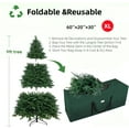 thumbnail image 3 of 9 ft Christmas Tree Storage Bag , for Big Artificial Xmas Tree/Holiday Trees, Green (60X20X30in), 3 of 7