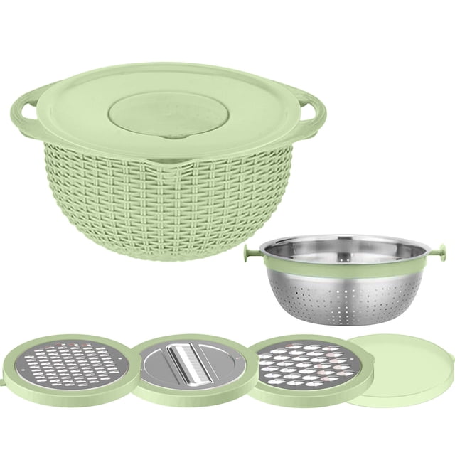 Fruit Basket for Kitchen,Stainless Steel Drainage Basket Cleaning Vegetable and Fruit Rotating Drainage Basket Kitchen Rice Washing and Drainage Tool,Kitchen Tool Set