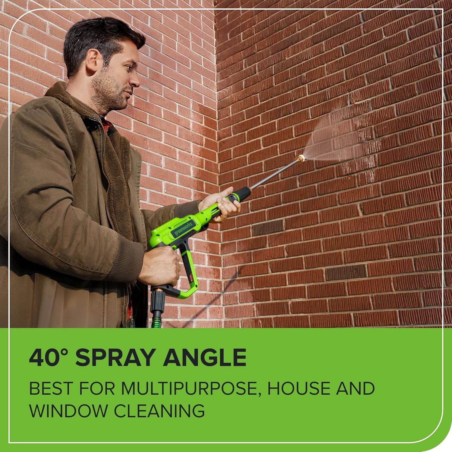 Greenworks 2100 PSI Portable Pressure Washer with Wheels + Telescoping Handle, 1.2 GPM