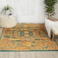 thumbnail image 7 of Nourison Passion Traditional Teal/Sun 5'3" x 7'3" Area Rug, (5x7), 7 of 7