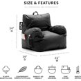 Dorm Bean Bag Chair with Drink Holder and Pocket Caramel Vegan Leather