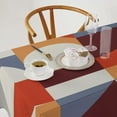 thumbnail image 2 of Abstract Geometric Tablecloth, Mid Century Nordic Modern Style Orange Blue Art Table Cloth Cover for Dining Room Party Outdoor Picnic Rectangle60x102, 2 of 6