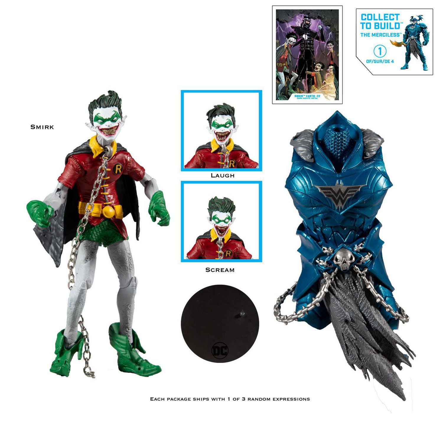 McFarlane Toys - DC Multiverse - Robin Earth-22 (Dark Nights: Metal) Action Figure with Build-A Parts for 'The Merciless' Figure