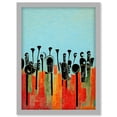 thumbnail image 1 of Modern Abstract Surreal Marching Band Musical Trumpets Painting Artwork Framed Wall Art Print A4, 1 of 4
