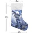 thumbnail image 2 of Coolnut Owls Christmas Stockings Snow Christmas Presonalized Large Stocking Sock, Set of 2 Xmas Party Winter Decor Candy Bag Family Holiday Gift, 17.7 Inch, 2 of 7
