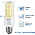 thumbnail image 3 of Led Light Bulbs 300W Equivalent Super Bright 5000Lm 5000K Cool Daylight White Led Bulb E26/E27 Medium Base 40w Waterproof Led Corn Light Bulb for Outdoor Indoor Lamp Bedroom Office Garage-2 Pack…, 3 of 6