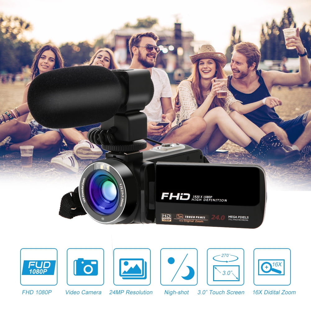 Oxidize assist Qualification 3.0 Inch Touch Screen HD 1080P 24 MP Digital Camera (Standard+Microphone  Lens 2 Batteries) - Walmart.com