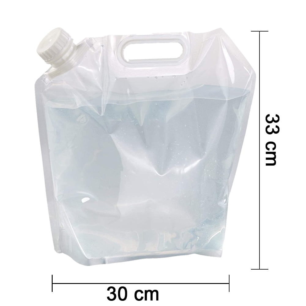 5l Premium Collapsible Water Container Bag Food Grade Clear Plastic Storage Jug  No-leak Freezable Foldable Water Bottle