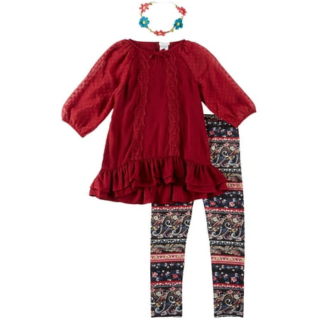 Forever Me Big Girls 3-pc. Lace Front Tunic Set