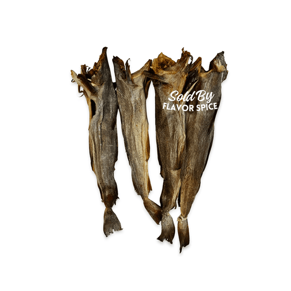 Dried Stock Fish Cod Small Size (4 Packs,  between 2.8 - 3lb) Partially Cut