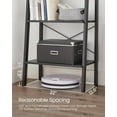 VASAGLE 4Tier Ladder Shelf Ladder Bookshelf Bookcase Storage Rack with Steel Frame Charcoal