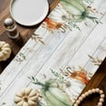 thumbnail image 2 of ERUNPONLY Thanksgiving Fall Table Runner - 48 Inch Long Autumn Eucalyptus Sage Green Pumpkin Cotton and Linen Blended Dress Scarves Farmhouse Table Runner for Kitchen Dining, Coffee Table, 13" x 48", 2 of 8