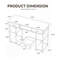 thumbnail image 3 of edx Small Desk with Fabric Drawers & Storage Shelves, 48 Inch Computer Desk Modern Writing Desk Study Table for Home Office, Balck, 3 of 8