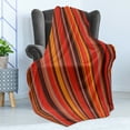 thumbnail image 4 of Geometric Soft Flannel Fleece Blanket, Vertical Tiny and Thick Lines Striped Retro Style Graphic Pattern Artwork, Cozy Plush for Indoor and Outdoor Use, 70" x 90", Red Brown Yellow, by Ambesonne, 4 of 5