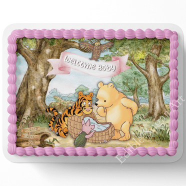 Pooh Bear Baby ShowerCake Topper Edible Image