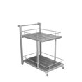 thumbnail image 2 of Benzara Aluminum Modern Bar Cart With Two Shelves-Color:Gray, 2 of 2