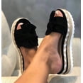 thumbnail image 1 of Nuevas zapatillas de Mujer, zapatos planos informales con plataforma y lazo de Color sólido, correas trenzadas a la moda, sandalias para caminar al aire libre, Zapatilla para Mujer Tan Jianjun unisex, 1 of 2