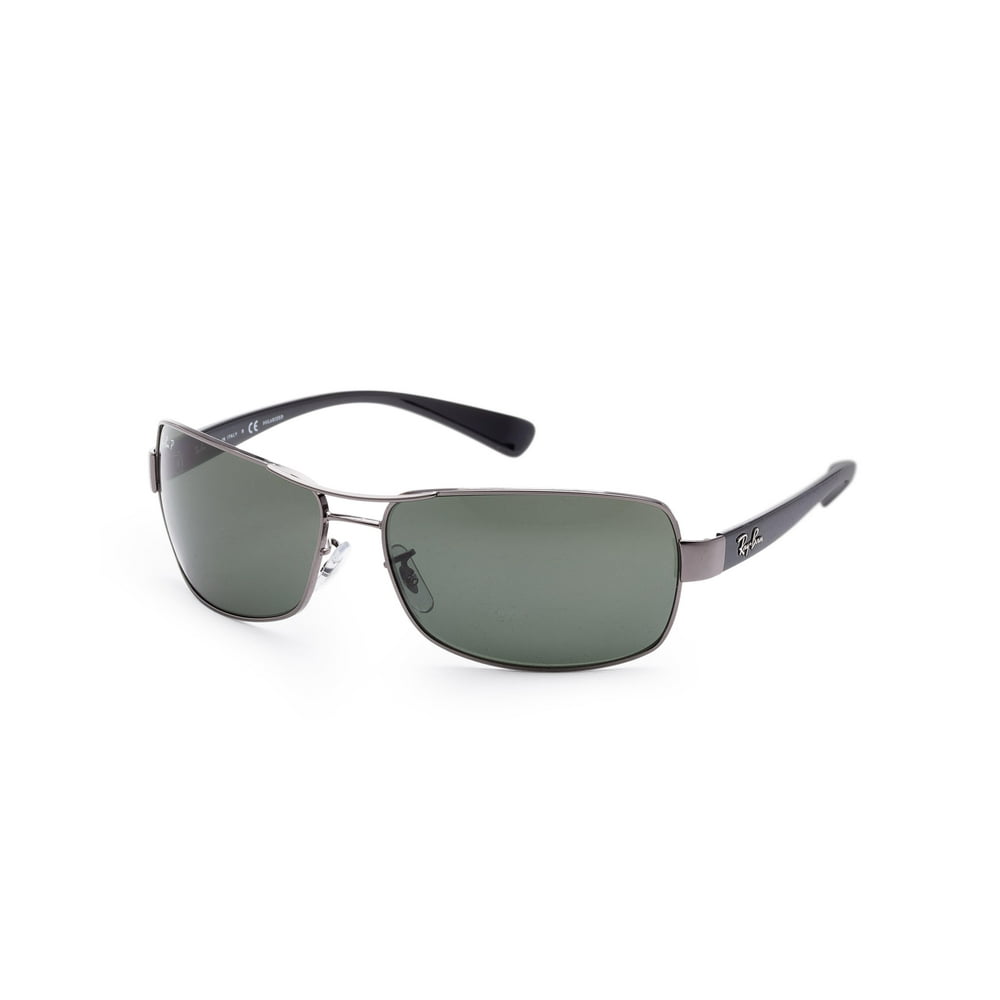 Ray-Ban - Ray-Ban Men's Polarized RB3379-004/58-64 Silver Rectangle ...