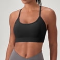 thumbnail image 2 of Smooth Sports Bras For Women Workout Tops Y Back Padded Yoga Bra Basic Wireless Bra,Color:Black, 2 of 4