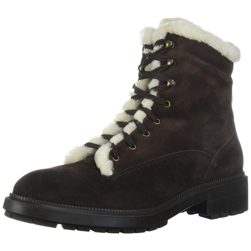 aquatalia wynter suede & shearling platform boots