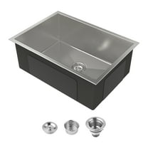 Cobbe Gray 27 inches Undermount Single Basin Kitchen Sink, Stainless Steel Modern Single Bowl Kitchen Sink