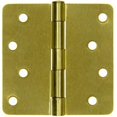 thumbnail image 2 of Deltana S44R4BK3/4 4" Height X 1/4" Radius Plain Bearing Mortise Door Hinge Radius Corner Bright Brass / Satin Brass Bulk Pack, 2 of 2