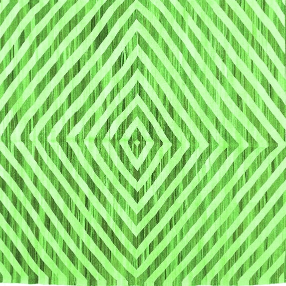 Ahgly Company Indoor Square Abstract Green Contemporary Area Rugs, 6' Square
