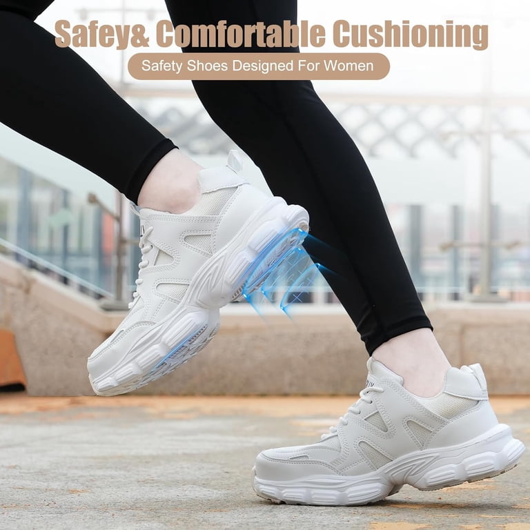 Steel Toe Work Sneakers For Men & Women - Composite Safety Shoes, Non-Slip, Lightweight & Breathable