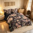 thumbnail image 2 of Erosebridal Gothic Floral Full Size Bedding Sets, Bat Rose Full Size Bed in a Bag, Brown Green, Black Reversible, 7 Pieces, 2 of 6