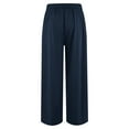 thumbnail image 6 of Arlun Pull on Dress Pants for Women Wide Leg Stretchy Work Office Trousers High Waisted Business Casual Loose Lightweight Comfy Slacks 2025 Simple Stylish Pants with Pockets Navy S, 6 of 6