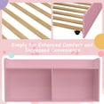 thumbnail image 5 of HSUNNS Twin Bed Frame with Trundle and Storage Bookcase, Modern Platform Twin Bed Frame for Girls and Boys, Solid Wood Trundle Bed with Headboard and Footboard, No Box Spring Needed, Pink, 5 of 11